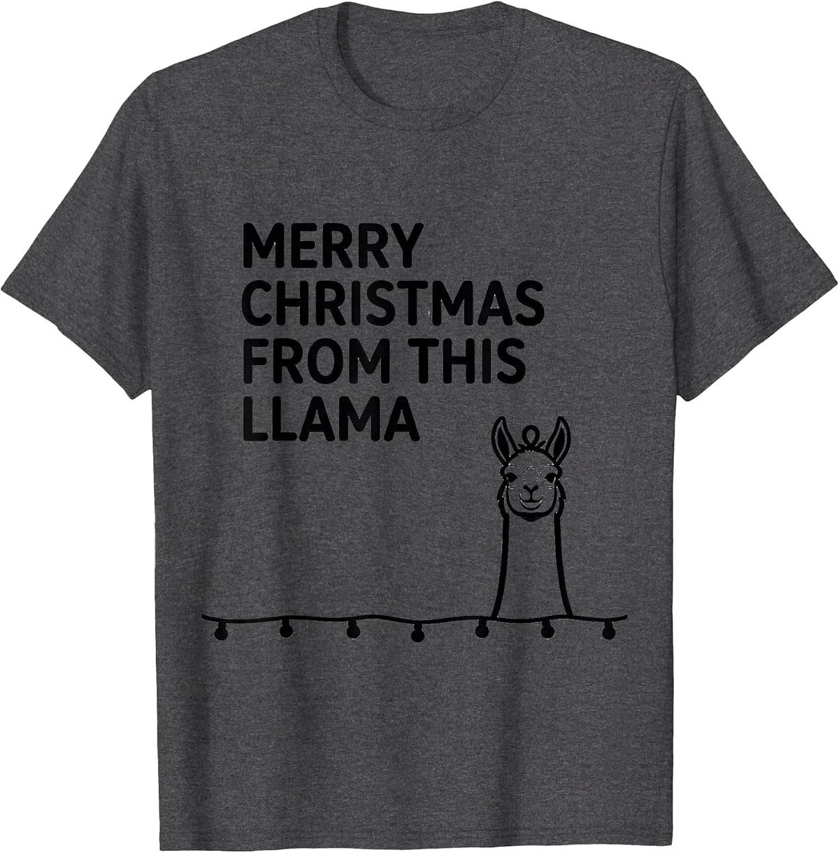 Men's Merry Christmas From This Llama Funny Llama Lover Holiday T-Shirt - Dark Heather Grey