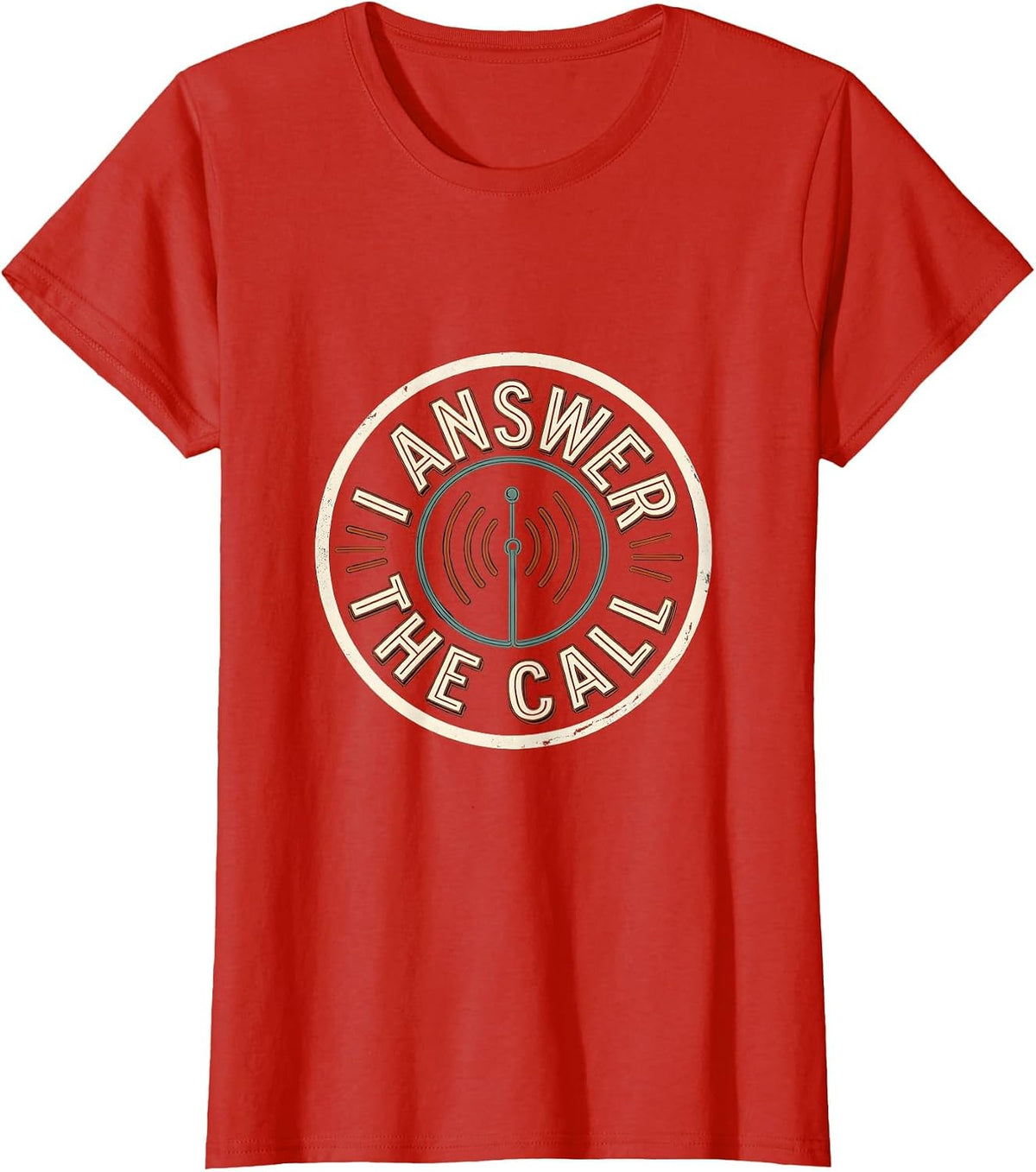 Women's I Answer The Call Funny Ham Radio Operator Hobby Humor T-Shirt - Red