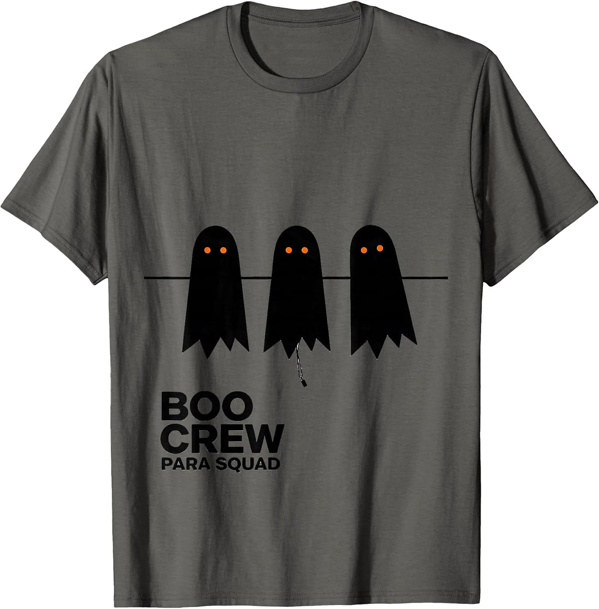 Boo Crew Para Squad SpEd Paraprofessional Halloween Ghost T-Shirt - Asphalt Grey