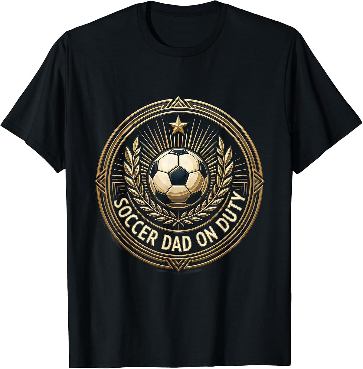 Men's Soccer Dad On Duty Graphic Design T-Shirt - Black