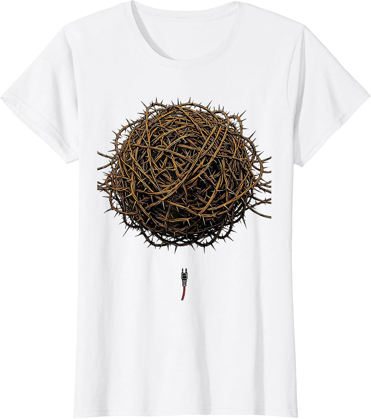 Women's Antenna Wire Tangled Ham Radio Operator Humor T-Shirt - White
