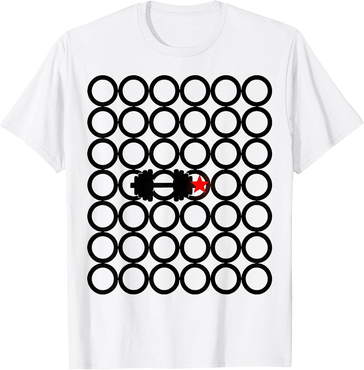 Men's Loaded Ring Grid Funny Gym Workout Christmas Novelty T-Shirt - White
