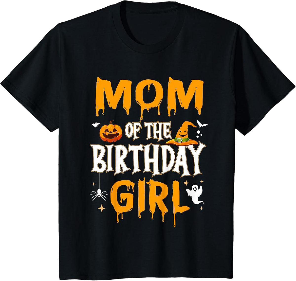 Mom of the Birthday Girl Halloween 1st Birthday Girl T-Shirt - Black