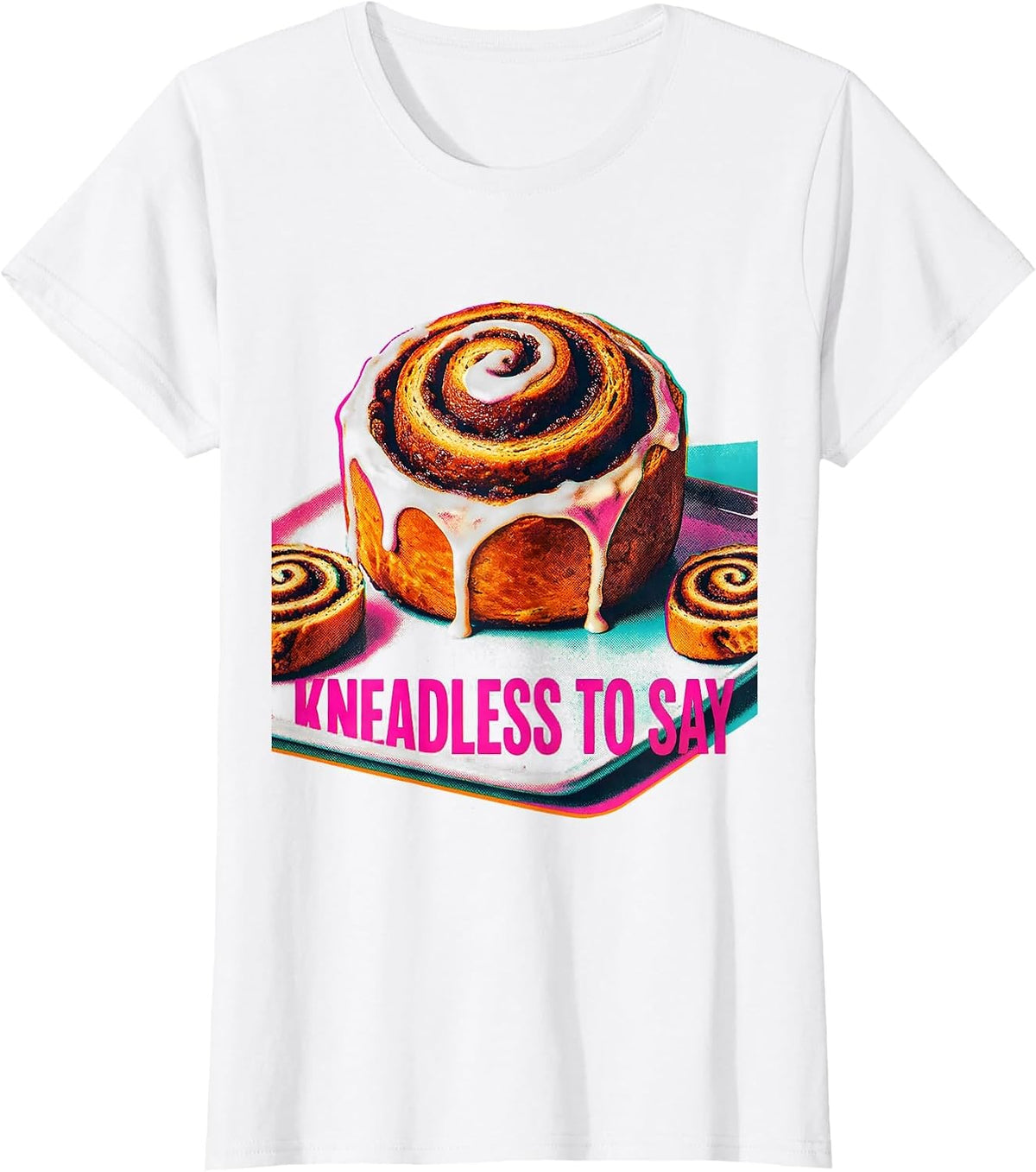 Kneadless To Say Funny Synonym Rolls Grammar Pun Teacher T-Shirt - White