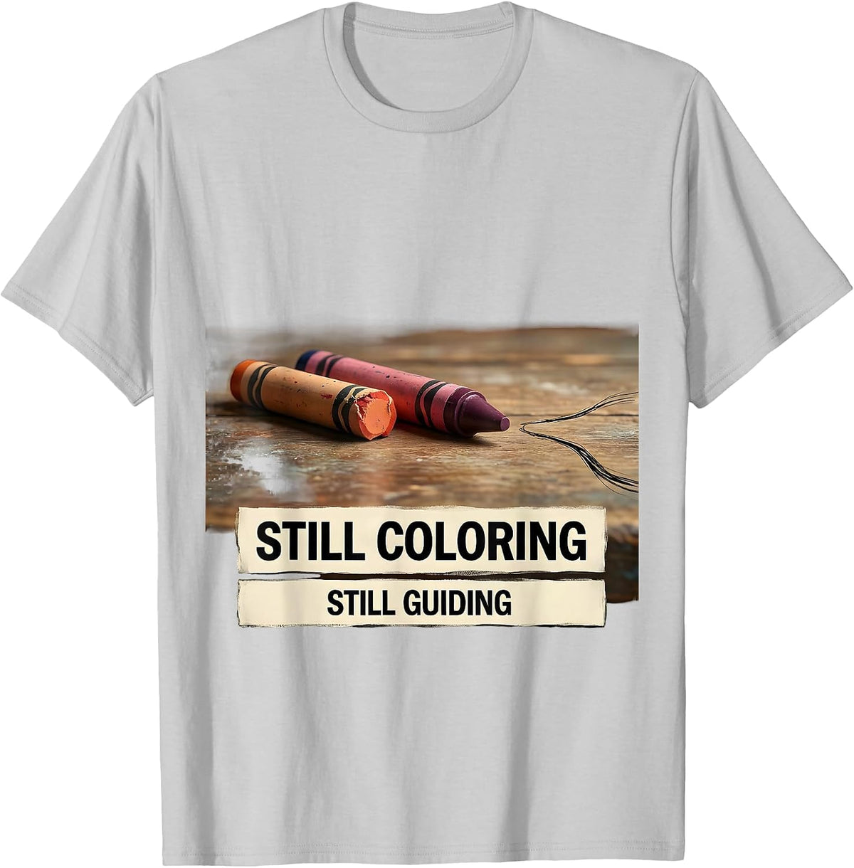 Men's Still Coloring, Still Guiding Mental Health Awareness T-Shirt - Silver Grey