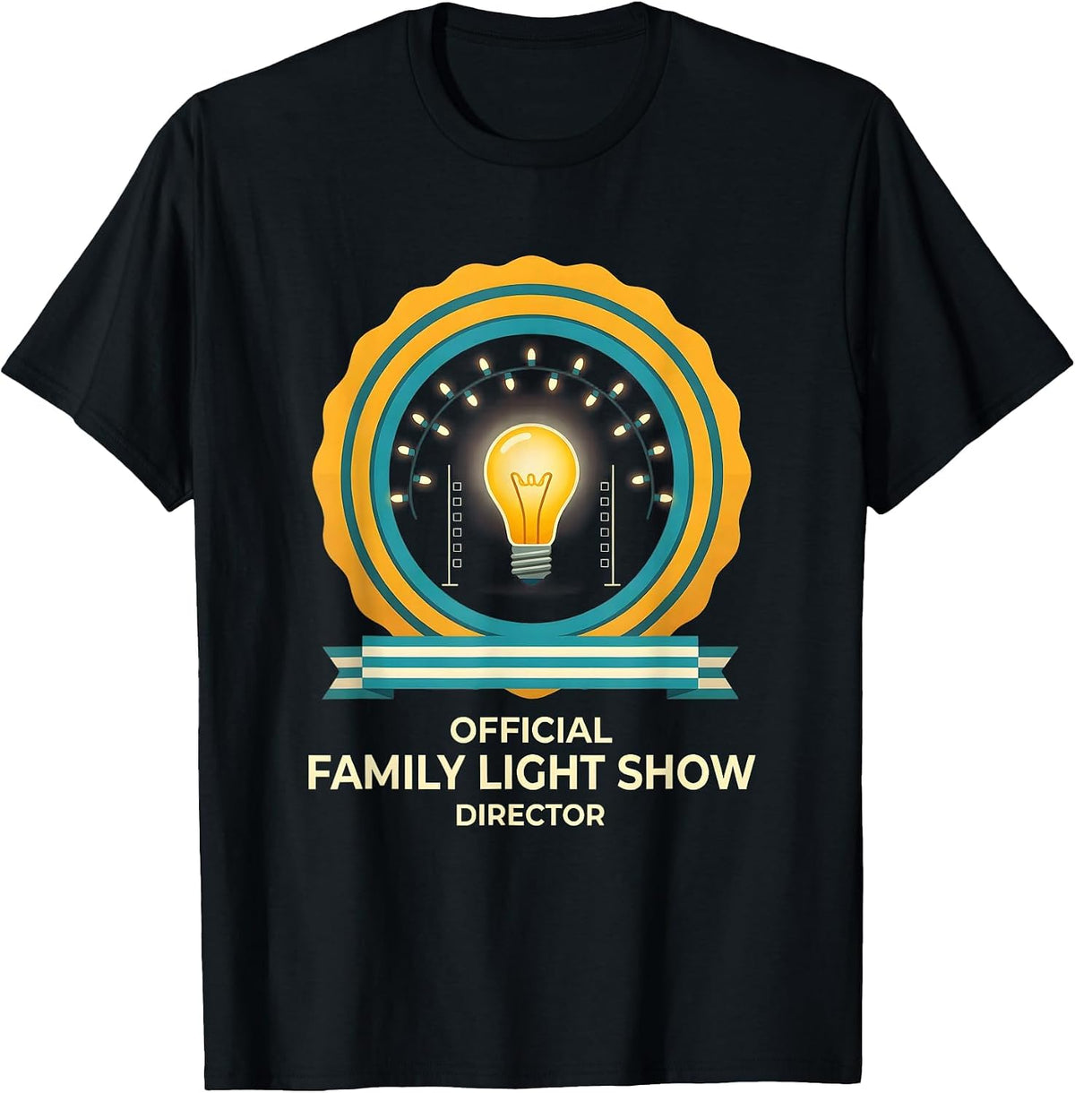 Men's Official Family Light Show Director Funny Matching Family T-Shirt - Black