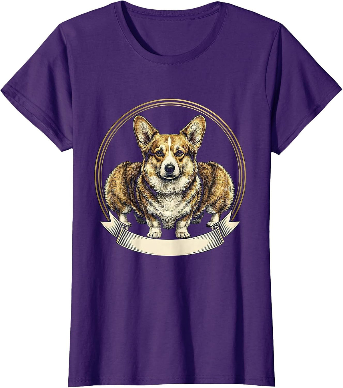 Women's Corgi Seal Emblem Corgi Lover Dog Owner Humor T-Shirt - Purple