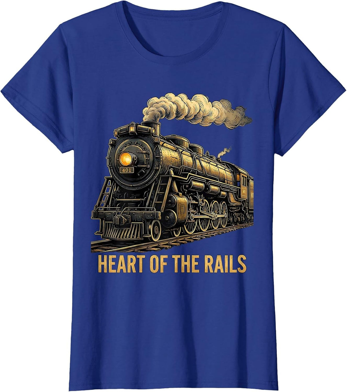 Women's Heart Of The Rails Big Boy 4014 Steam Locomotive Railroad T-Shirt - Royal Blue