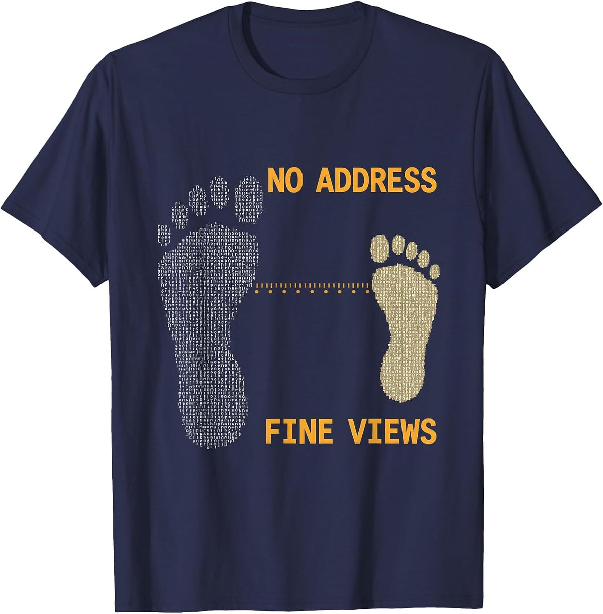 No Address Fine Views Retro Van Life Van Enthusiast Gift T-Shirt - Navy Blue