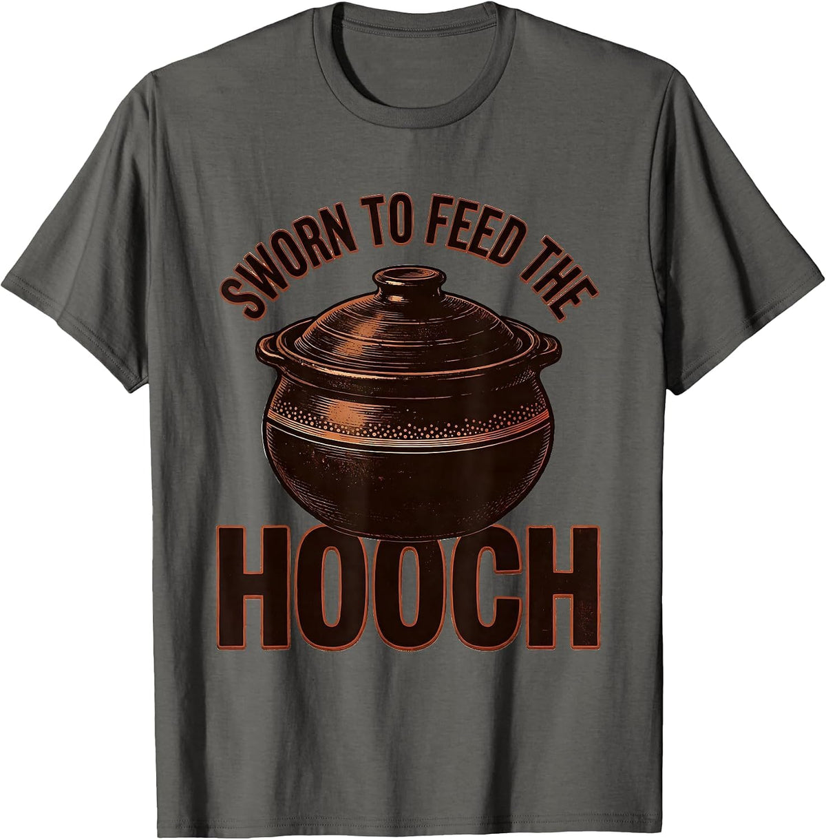 Men's Sworn To Feed The Hooch Funny Baker Sourdough Starter Gift T-Shirt - Asphalt Grey