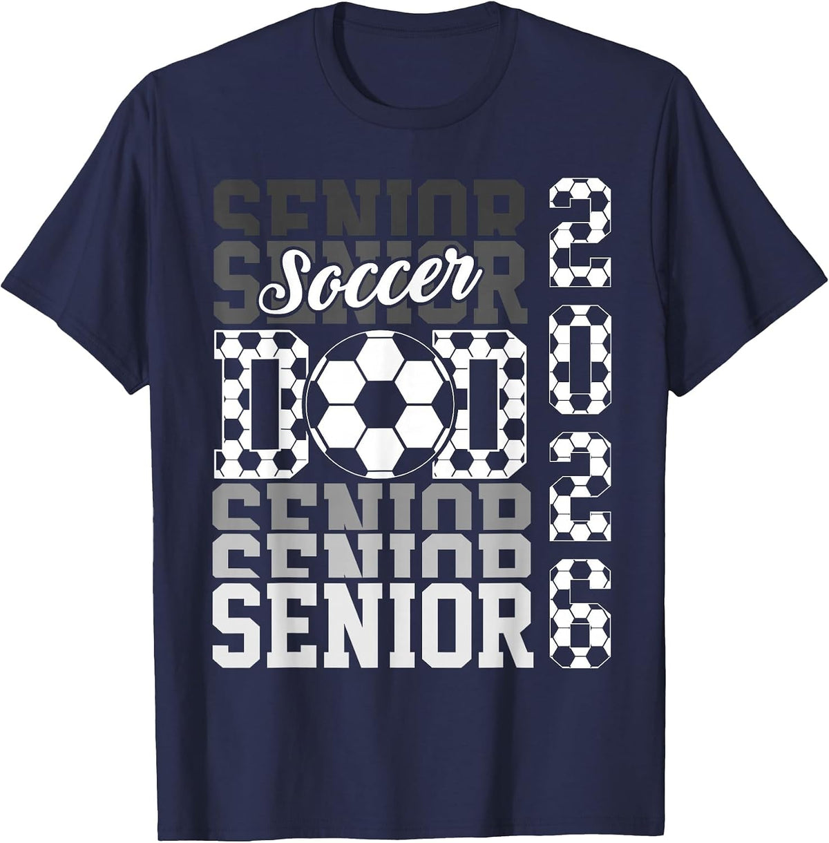 2026 Soccer Senior Dad Graduation Matching Family T-Shirt - Navy Blue