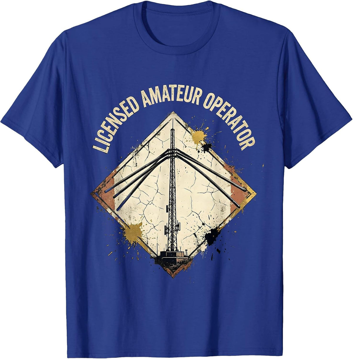 Licensed Amateur Operator Distressed Ham Radio Enthusiast T-Shirt - Royal Blue