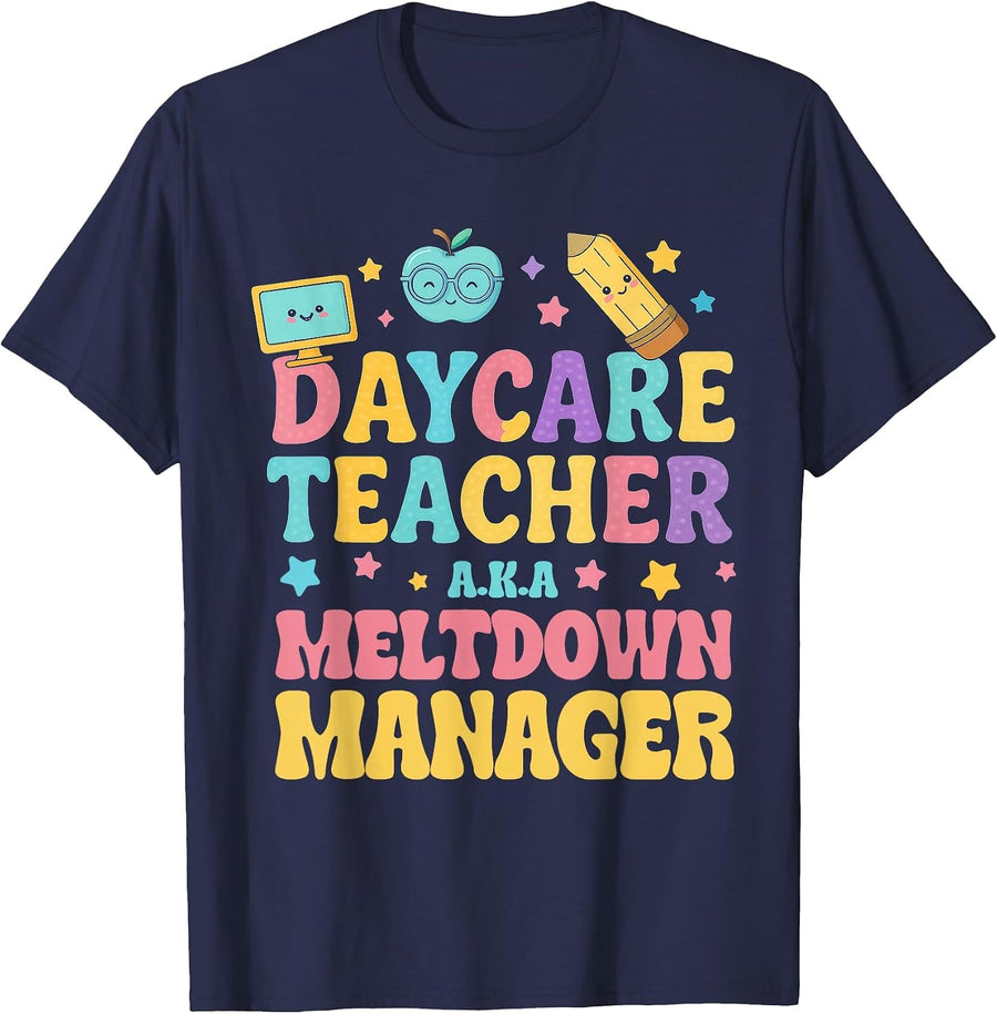 Daycare Teacher Childcare T-Shirt - Navy Blue