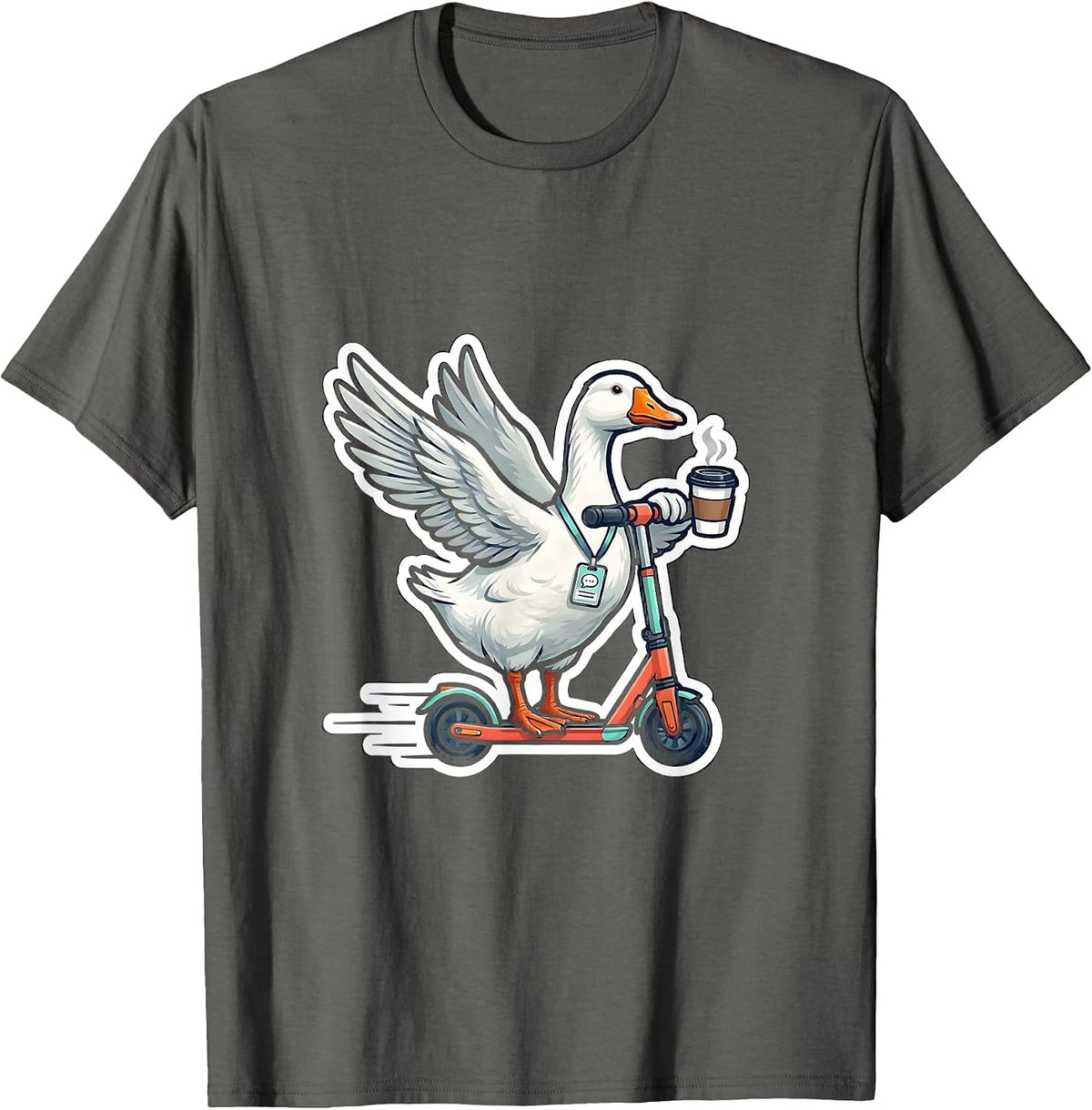 Men's Silly Goose Scooter Funny Mental Health Counselor T-Shirt - Asphalt Grey