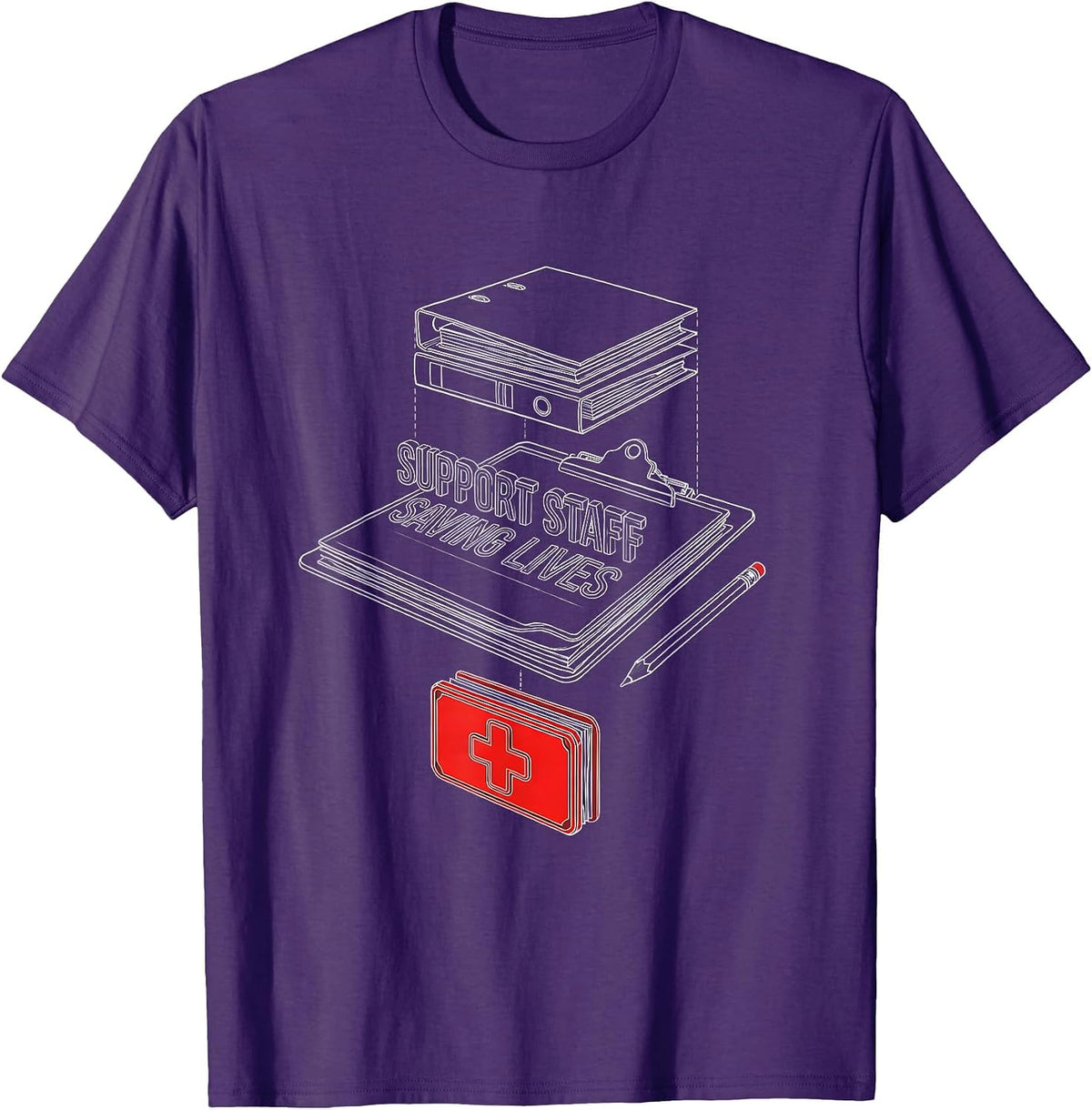 Support Staff Saving Lives Paraprofessional Design T-Shirt - Purple