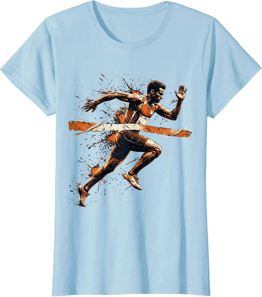 Women's Team Jeremiah Finish Line Sprint Graphic T-Shirt - Baby Blue