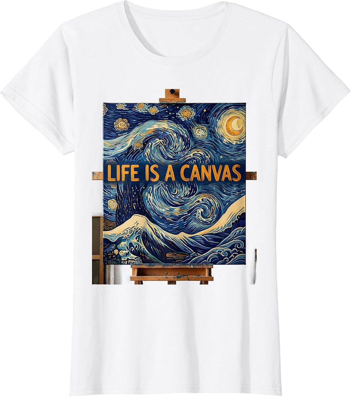 Life Is a Canvas Van Gogh Inspired Art Design T-Shirt - White