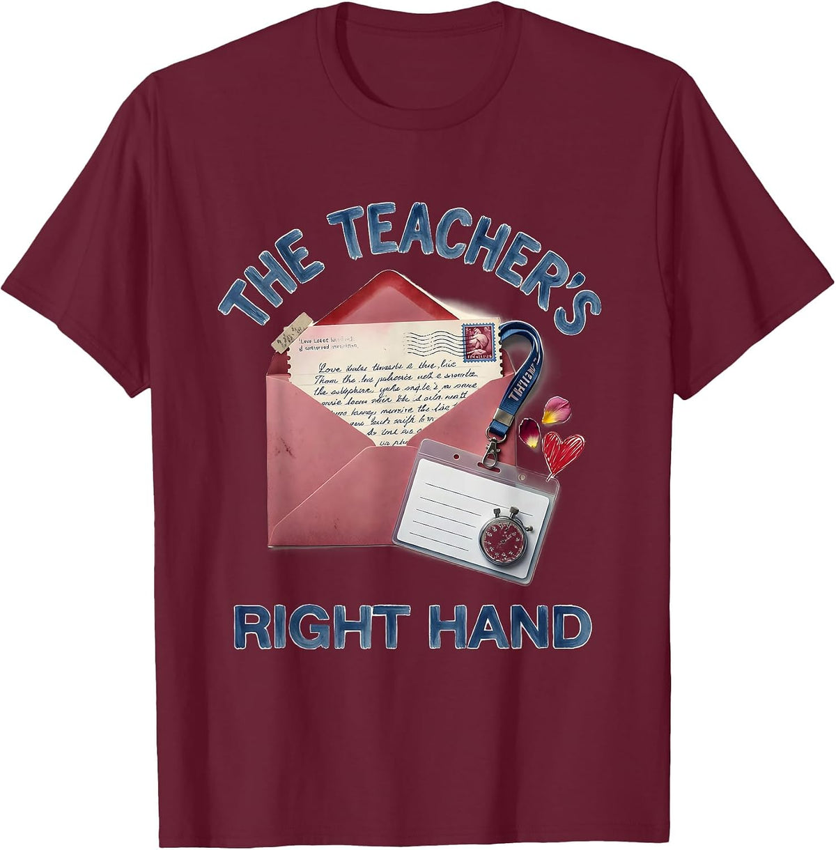 Men's The Teacher's Right Hand Funny Paraprofessional Back To T-Shirt - Burgundy