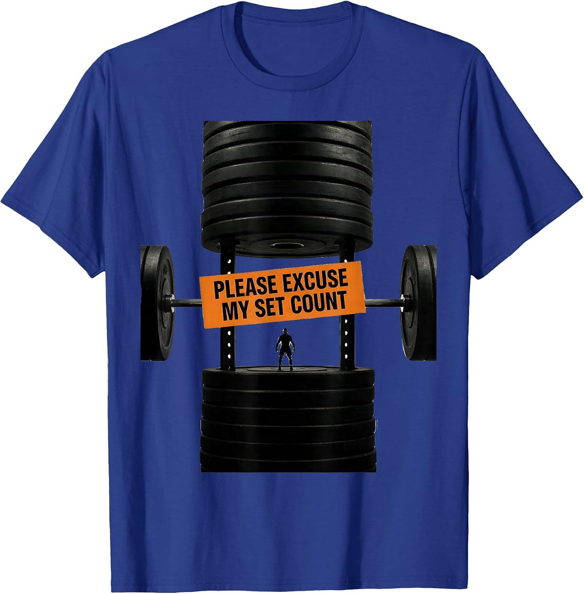 Men's Please Excuse My Set Count Funny Gym Workout Weightlifting T-Shirt - Royal Blue