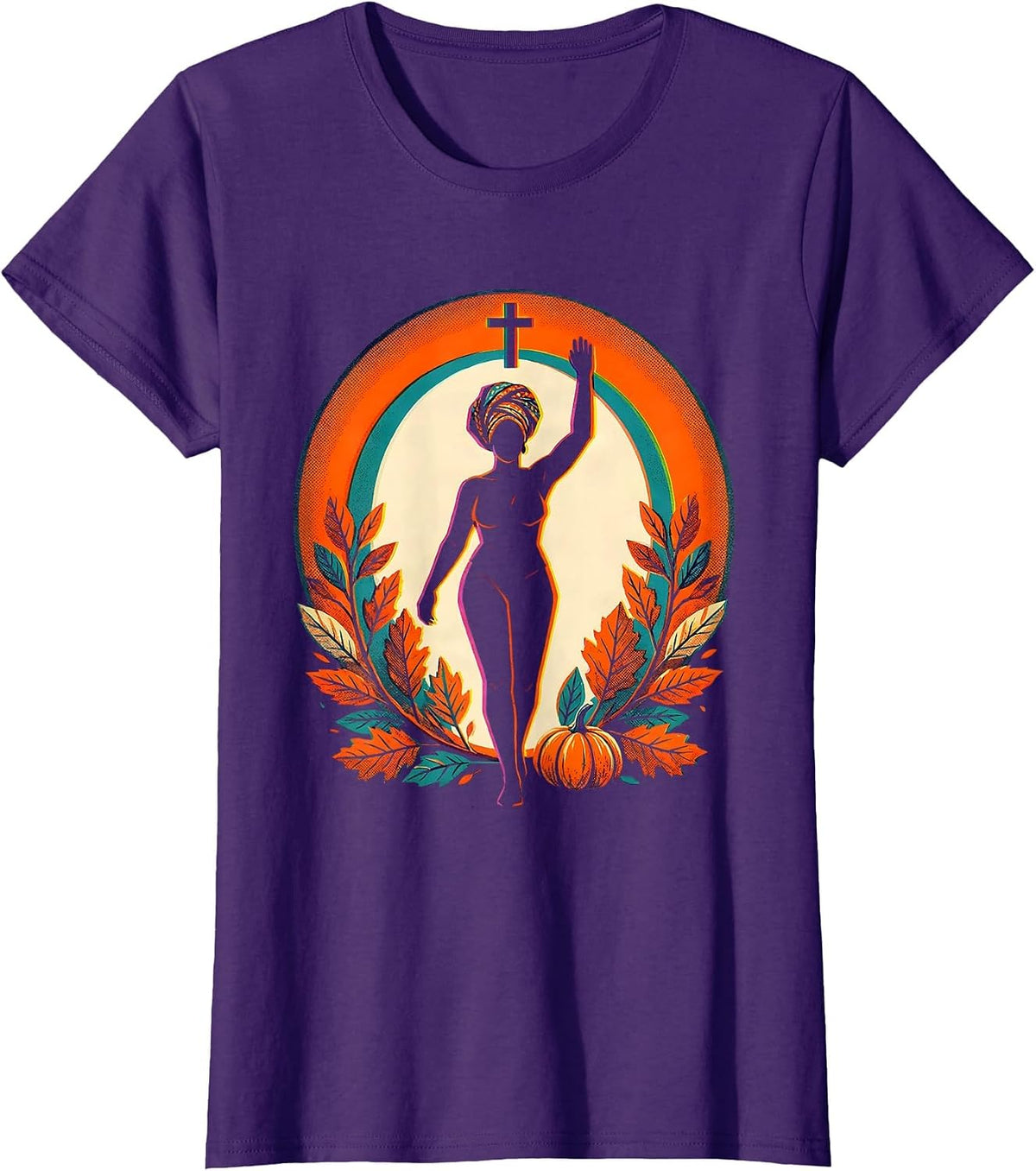 Women's Confident Black Woman Risograph Birthday Month Pride T-Shirt - Purple
