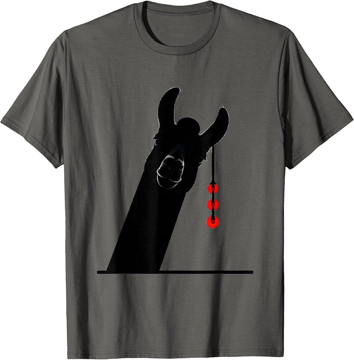 Men's Llama Head Swiss International Funny Christmas Novelty T-Shirt - Asphalt Grey