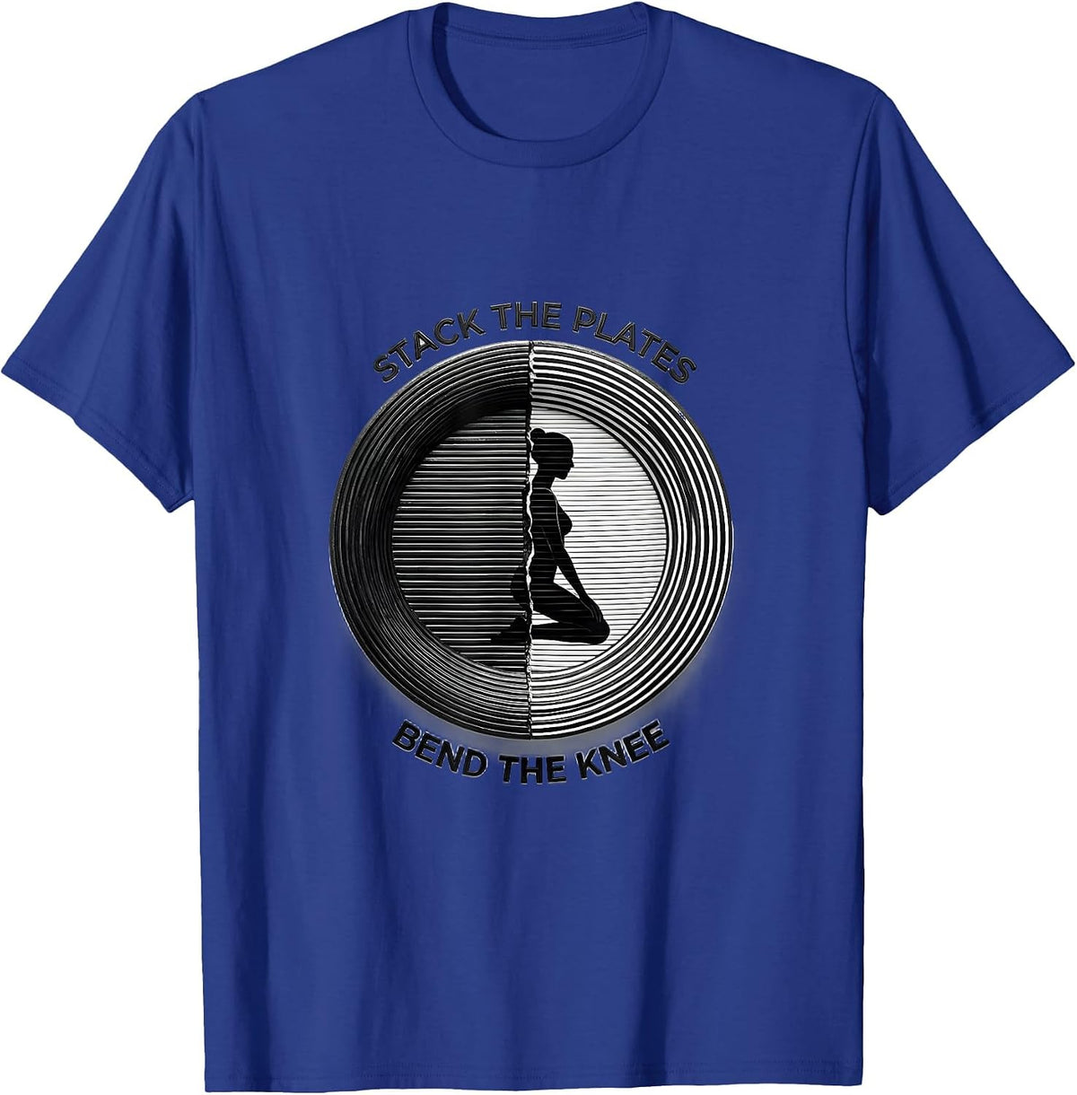 Men's Stack The Plates Bend The Knee Funny Christian Gym T-Shirt - Royal Blue
