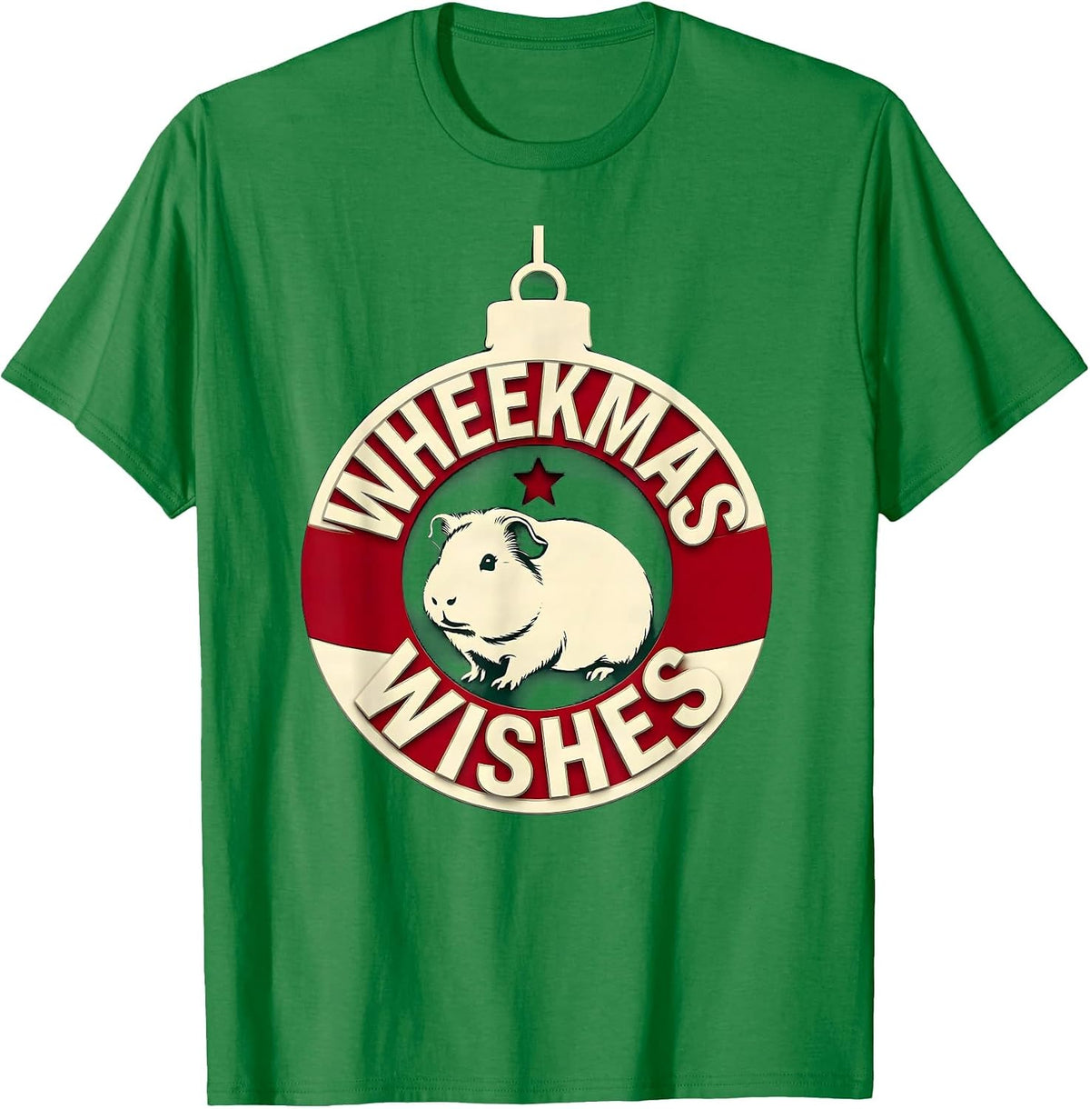 Men's Wheekmas Wishes Funny Guinea Pig Christmas Pet Lover Holiday T-Shirt - Kelly Green