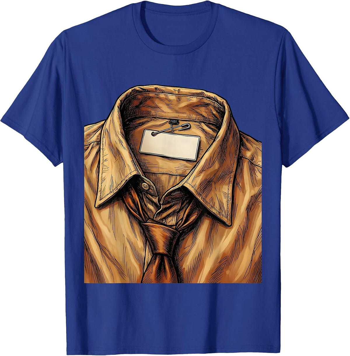 Men's Substitute Teacher Badge Graphic Design T-Shirt - Royal Blue