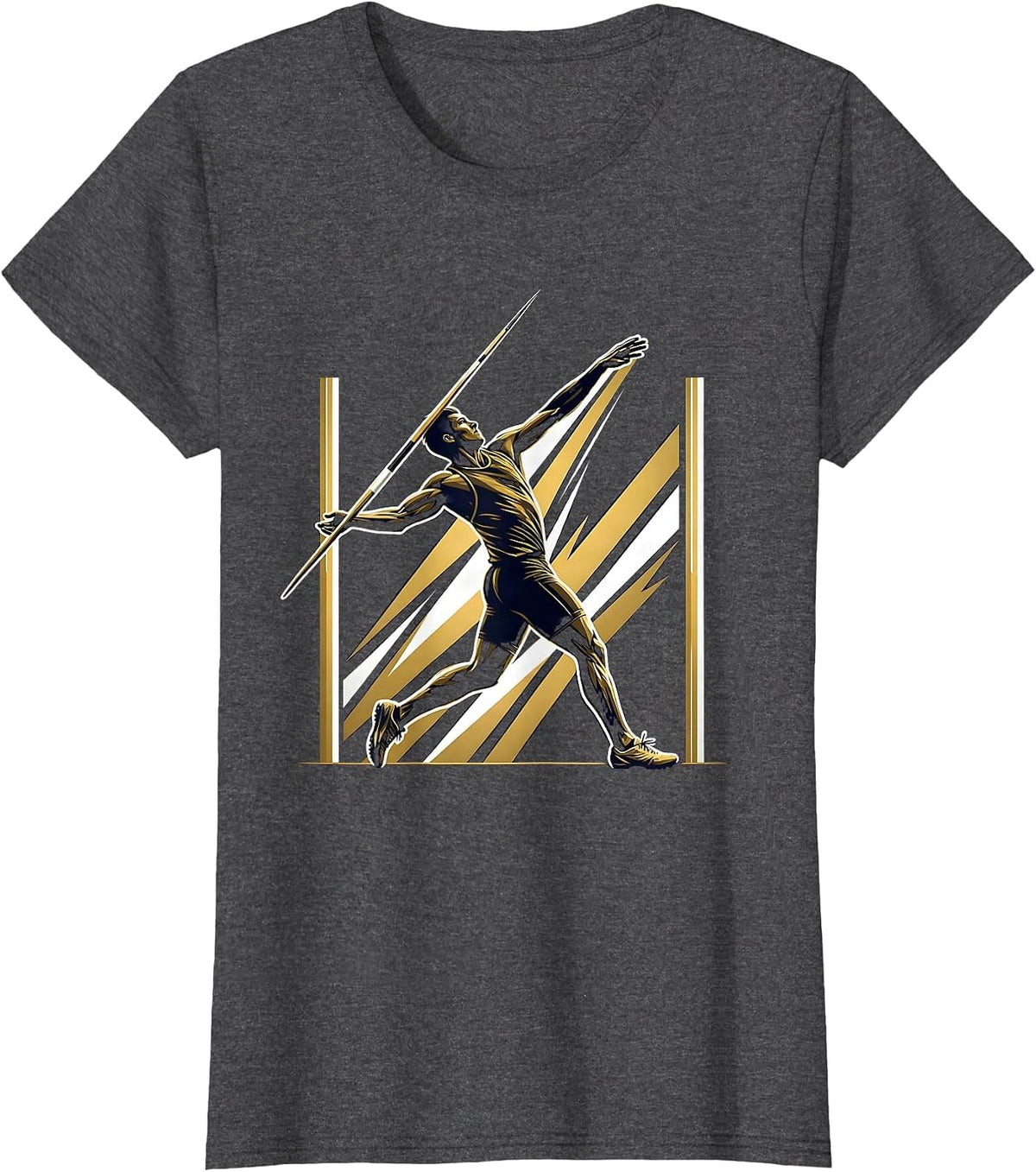 Women's Javelin Thrower Full Release Athletic Graphic T-Shirt - Dark Heather Grey