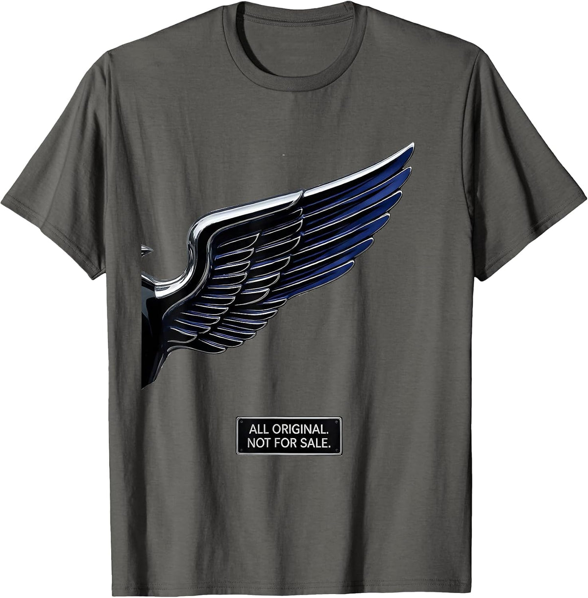 Men's All Original Not For Sale Classic Car Guy Deadpan Humor T-Shirt - Asphalt Grey