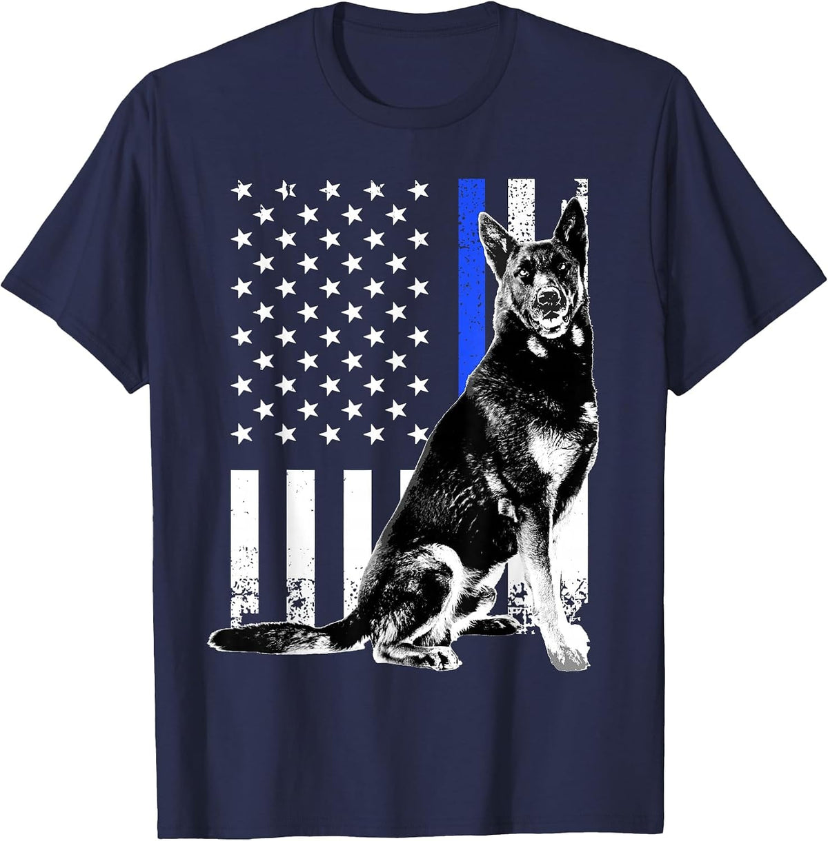 Cute German Shepherd for Men Women K9 Belgian Malinois Lover T-Shirt - Navy Blue