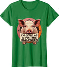 Women's I’m Going As A Pig This Halloween Funny Pig Lover Halloween T-Shirt - Kelly Green