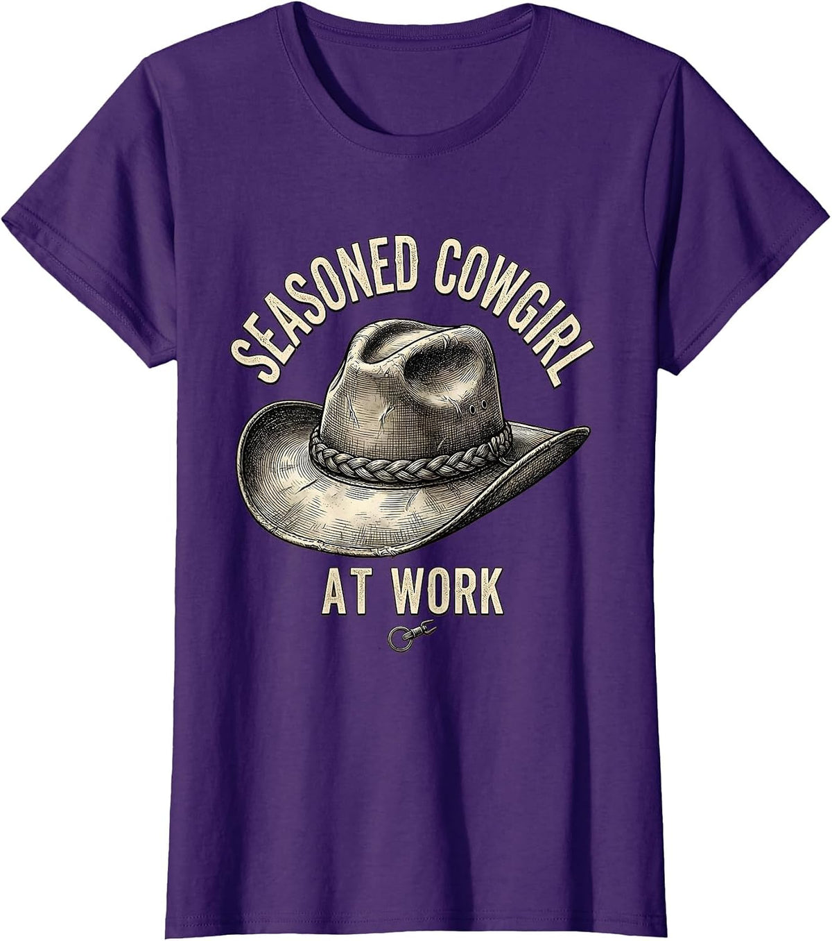 Women's Seasoned Cowgirl At Work Not My First Rodeo T-Shirt - Purple