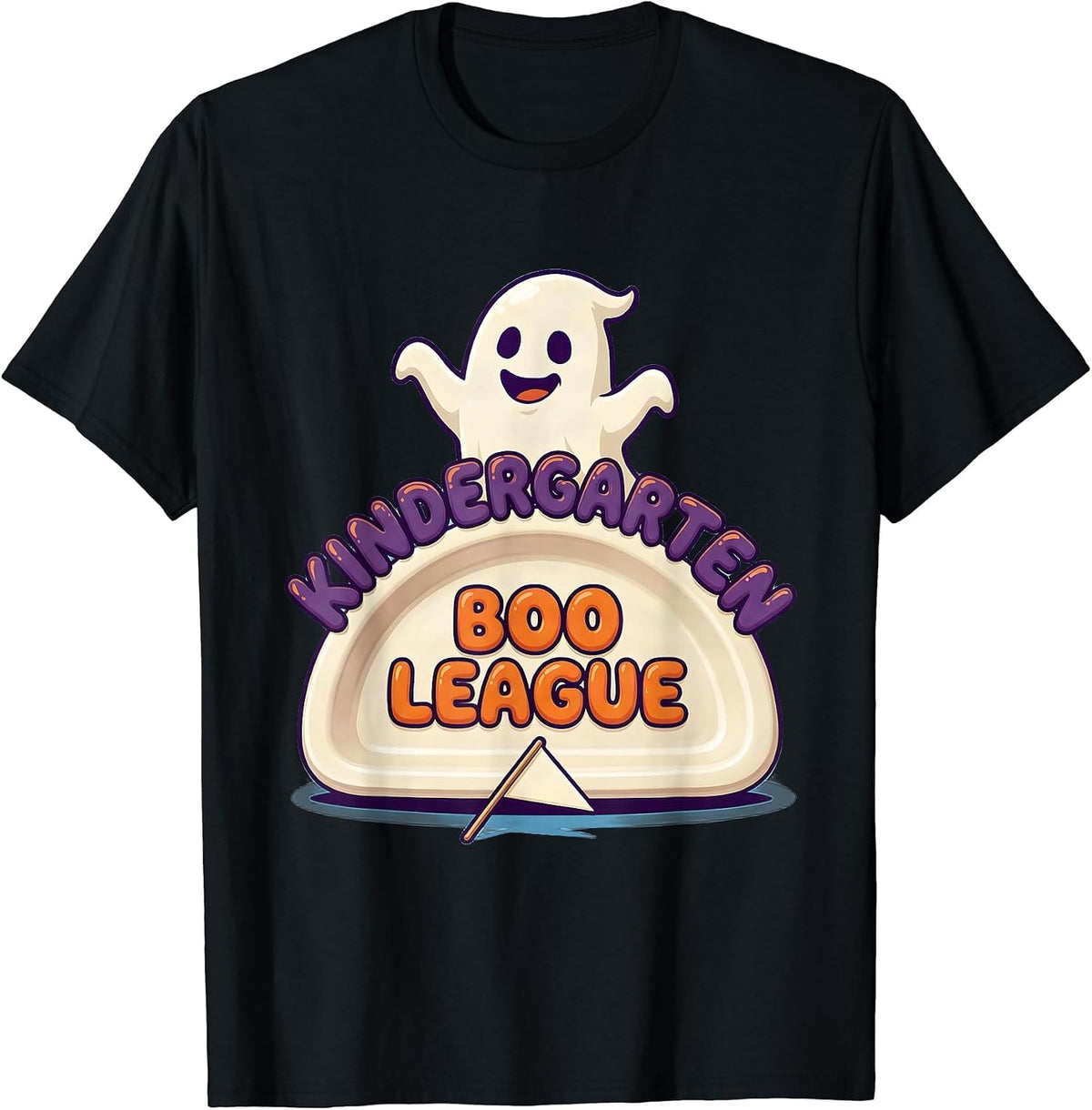 Men's Kindergarten Boo League Playful Halloween Teacher Student T-Shirt - Black
