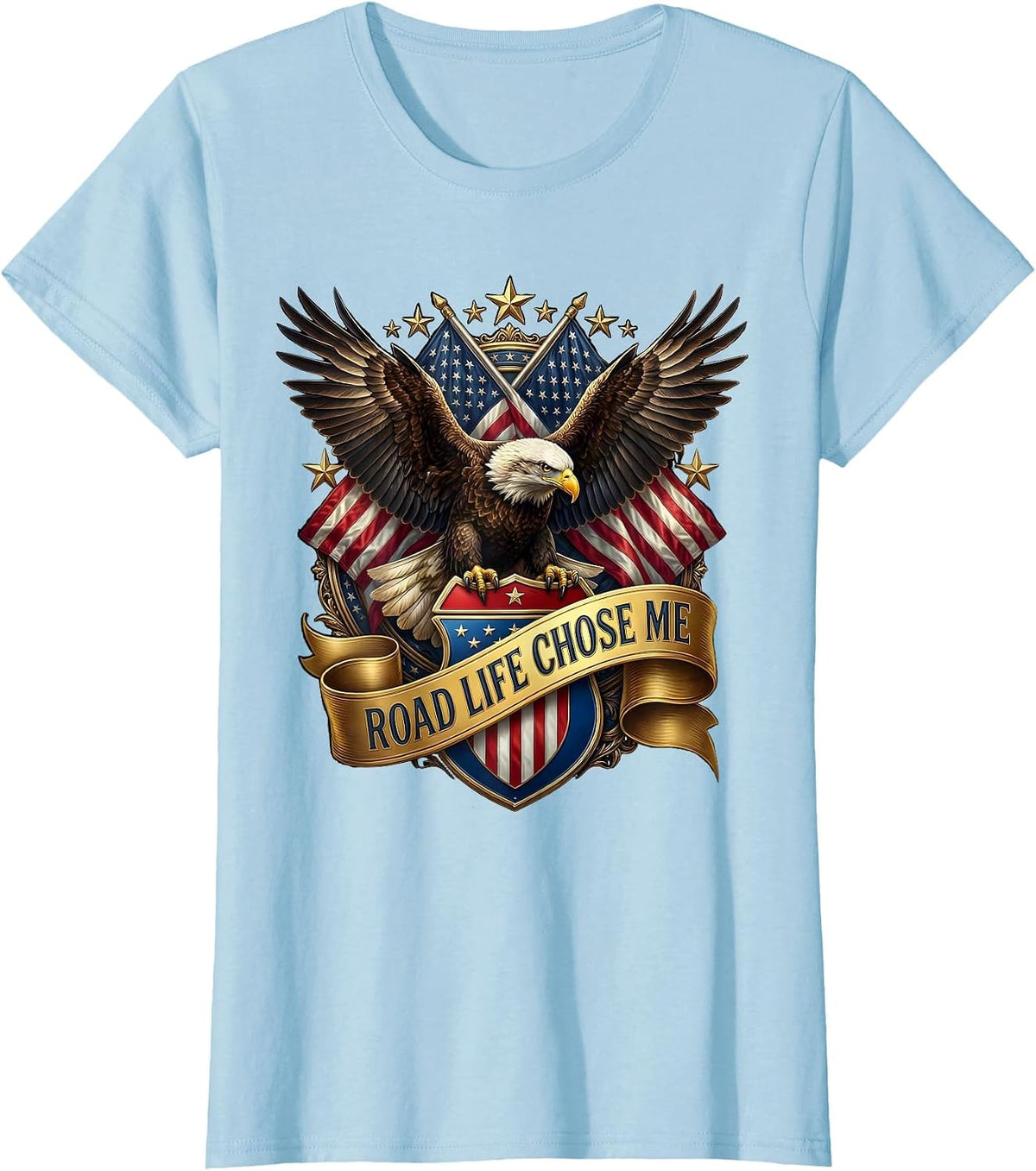 Road Life Chose Me Open Highway Graphic T-Shirt - Baby Blue