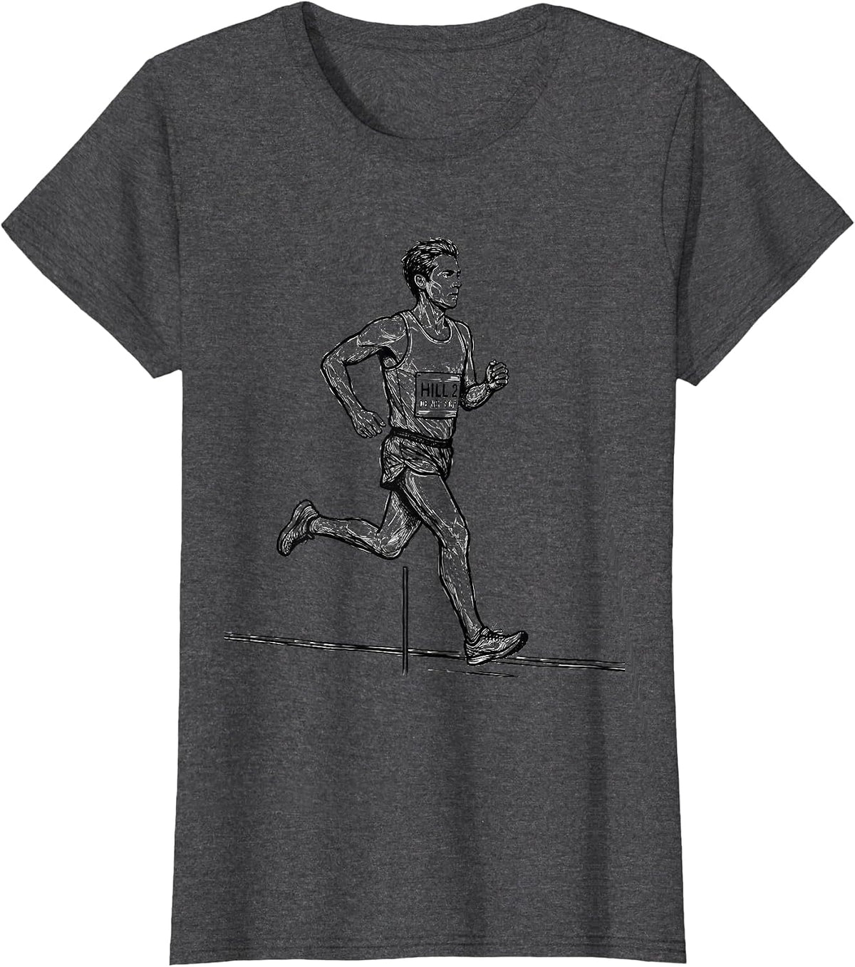 Women's Hill 2: Do Not Stop Funny Cross Country Running Team Gift T-Shirt - Dark Heather Grey