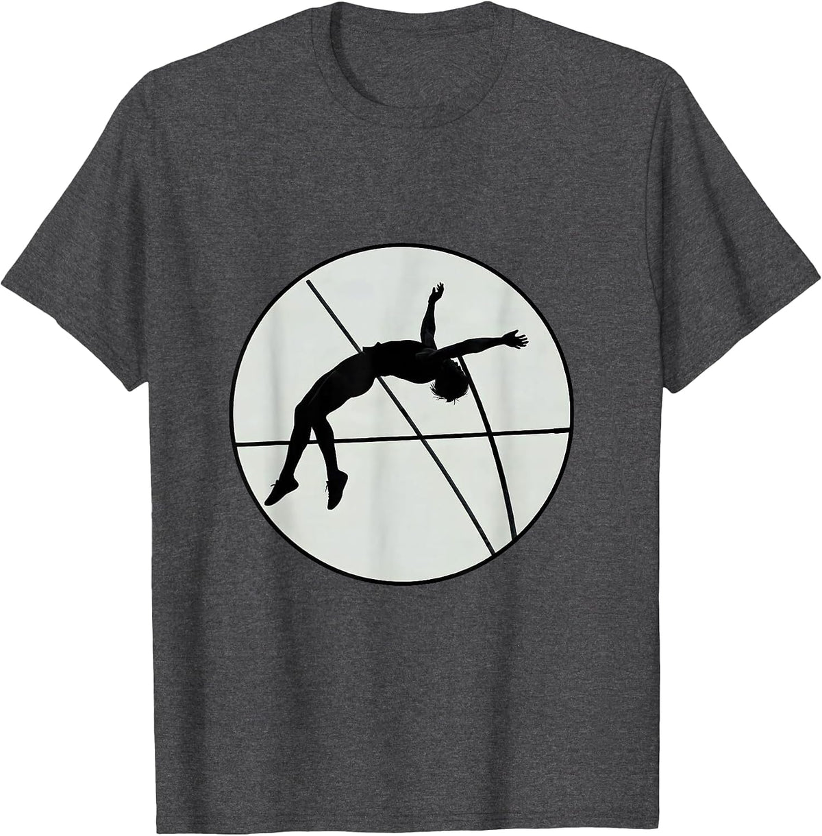 Men's Pole Vaulter Clearing Bar Stormy Sky Graphic T-Shirt - Dark Heather Grey