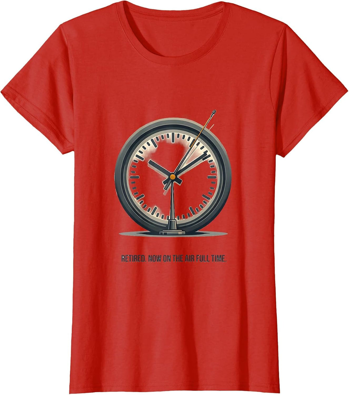 Retired Now On The Air Full Time Funny Ham Radio Operator T-Shirt - Red