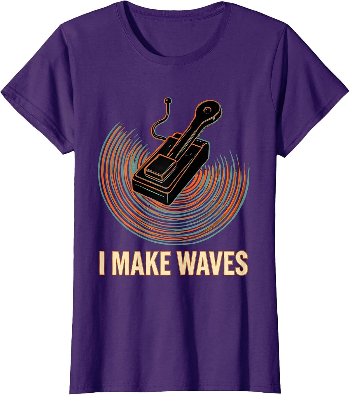 Women's I Make Waves Ham Radio Operator Humor Funny Gift T-Shirt - Purple
