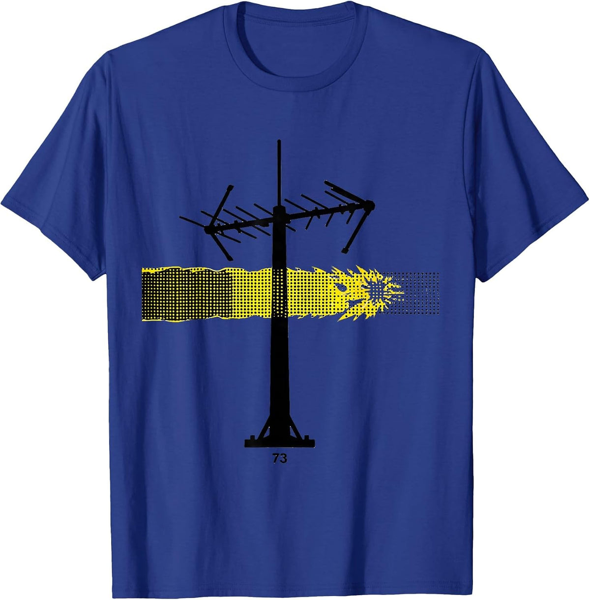 73 Stencil Graphic Ham Radio Operator Enthusiast Humor T-Shirt - Royal Blue
