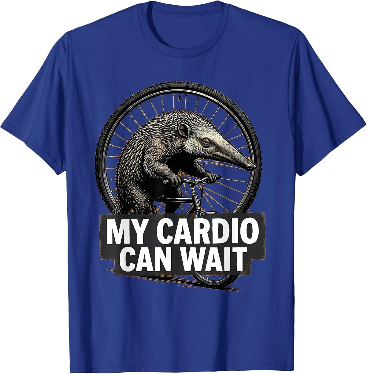 My Cardio Can Wait Funny Gym Aardvark Workout Humor T-Shirt - Royal Blue