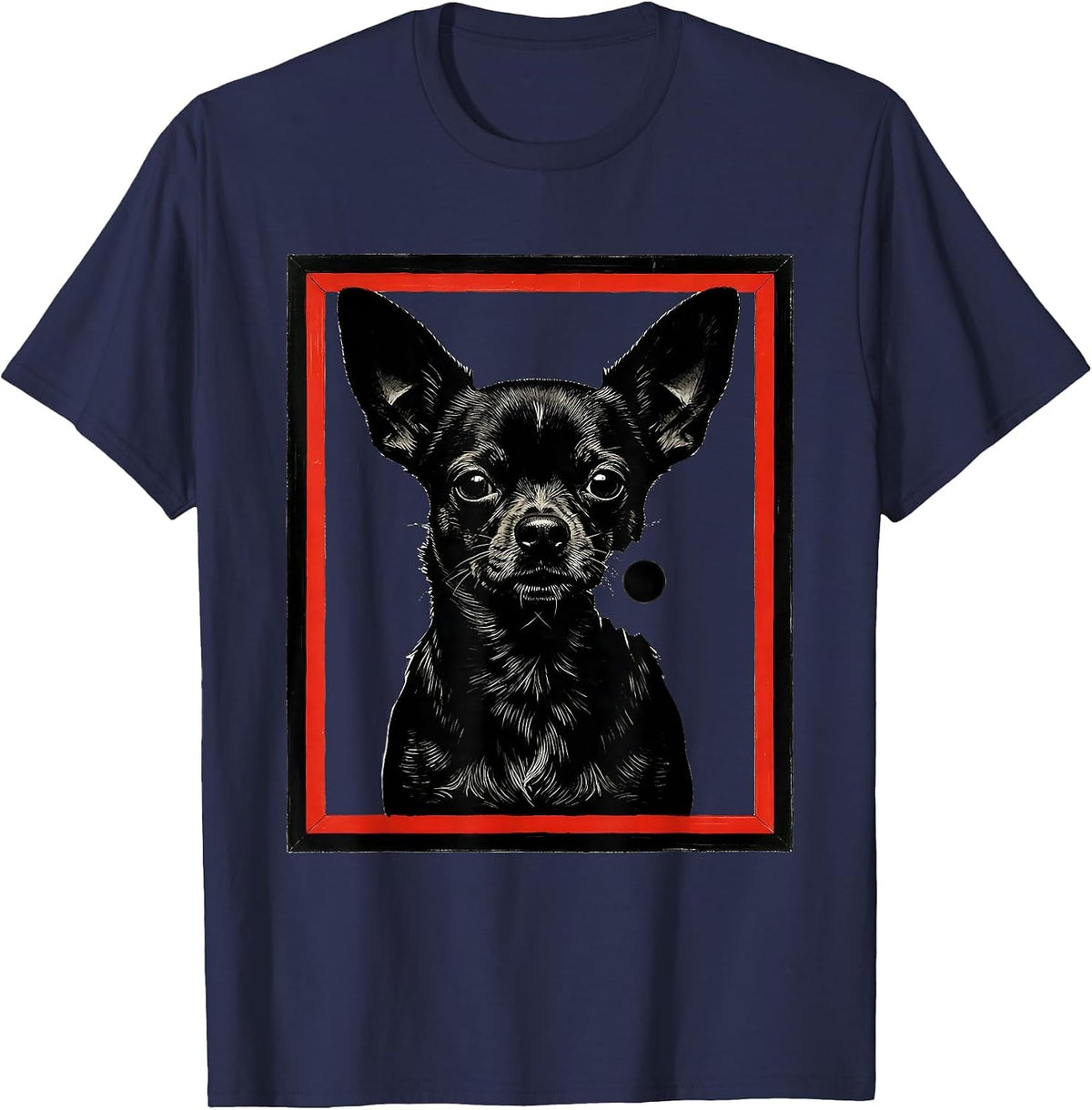 Chihuahua Silhouette Funny Dog Owner Meme Humor T-Shirt - Navy Blue