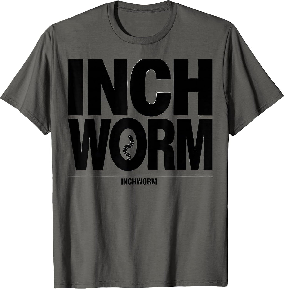 INCHWORM Funny Gym Workout Animal Pun Humor Weightlifting T-Shirt - Asphalt Grey