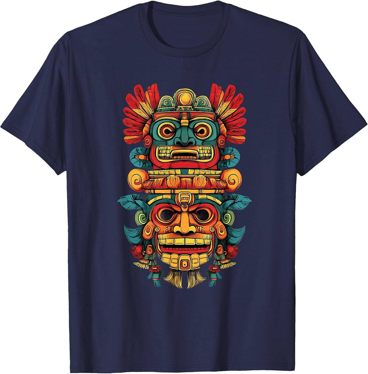 Aztec God Toltec Inca Quetzalcoatl Native Mexican Pride T-Shirt - Navy Blue