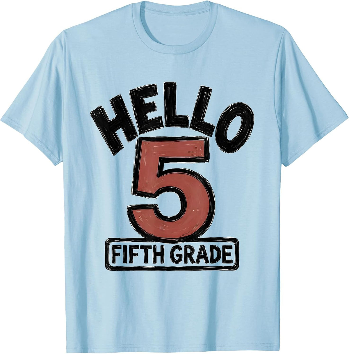 Men's Hello, Fifth Grade Cute Fifth Grade Teacher Back To School T-Shirt - Baby Blue