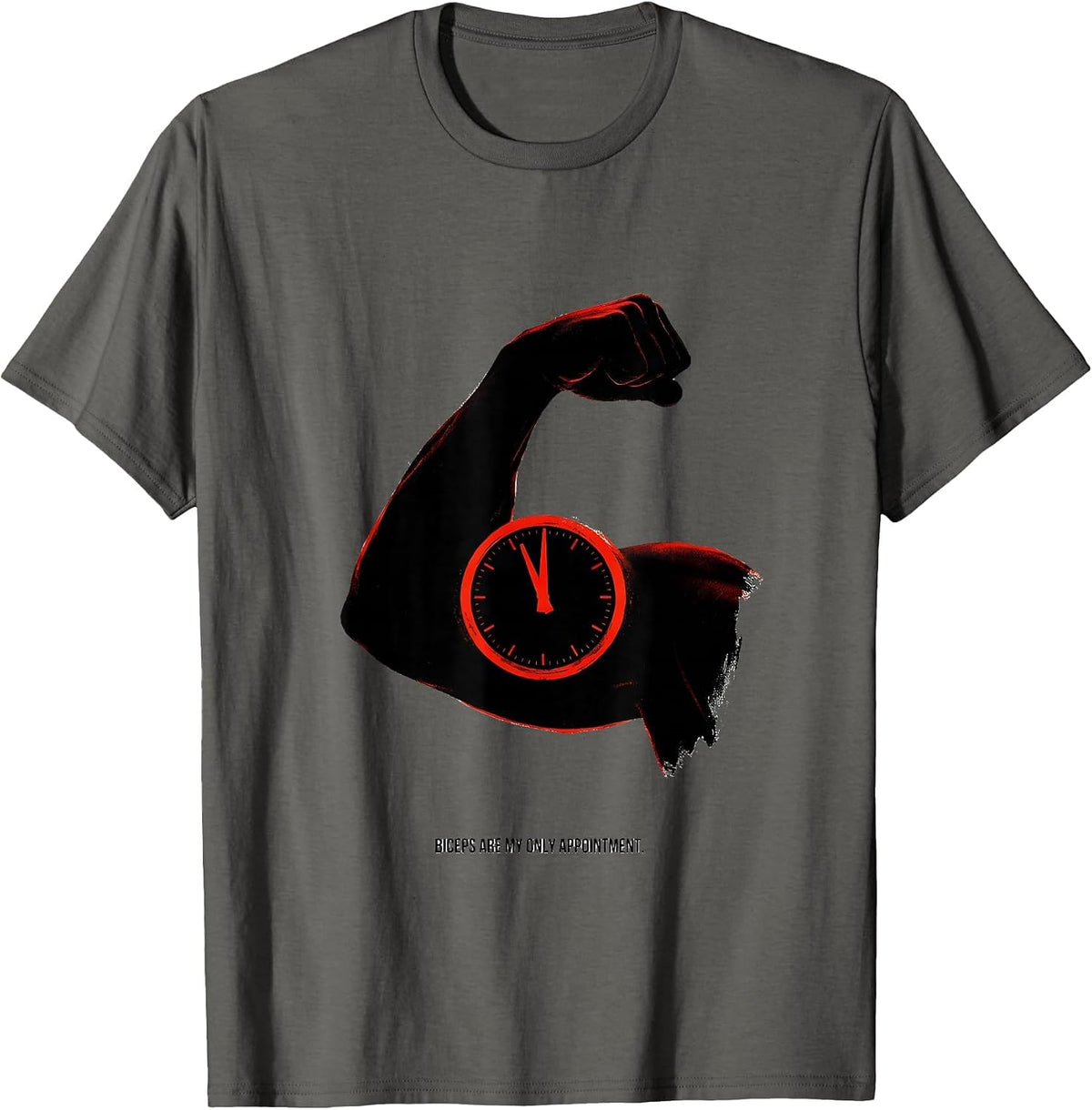 Biceps Are My Only Appointment Funny Gym Humor T-Shirt - Asphalt Grey