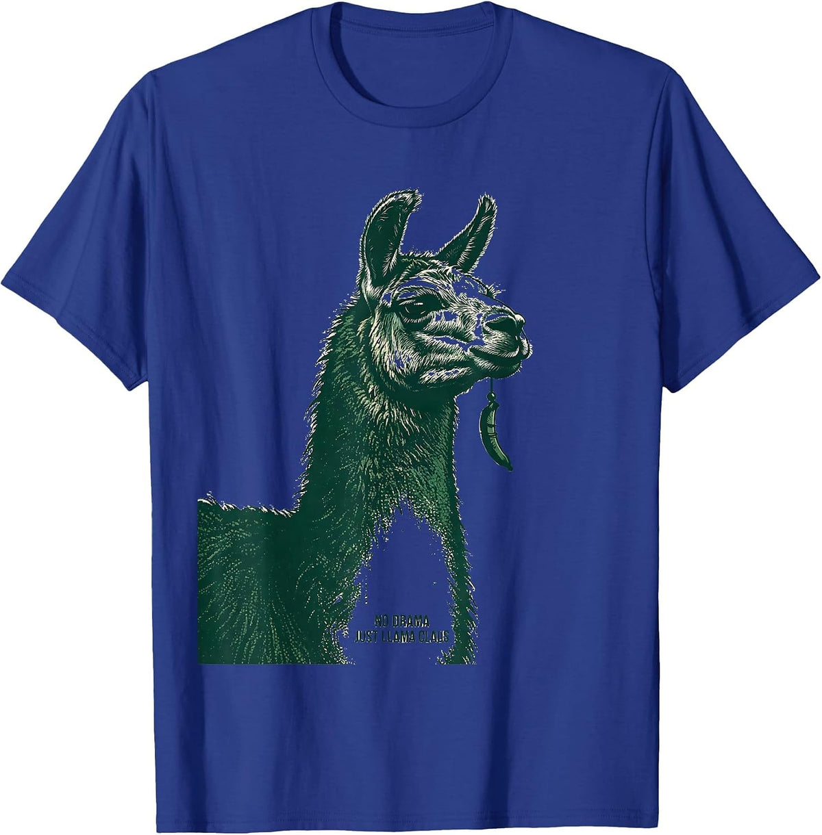 Men's No Drama Just Llama Claus Funny Llama Christmas Animal Lover T-Shirt - Royal Blue
