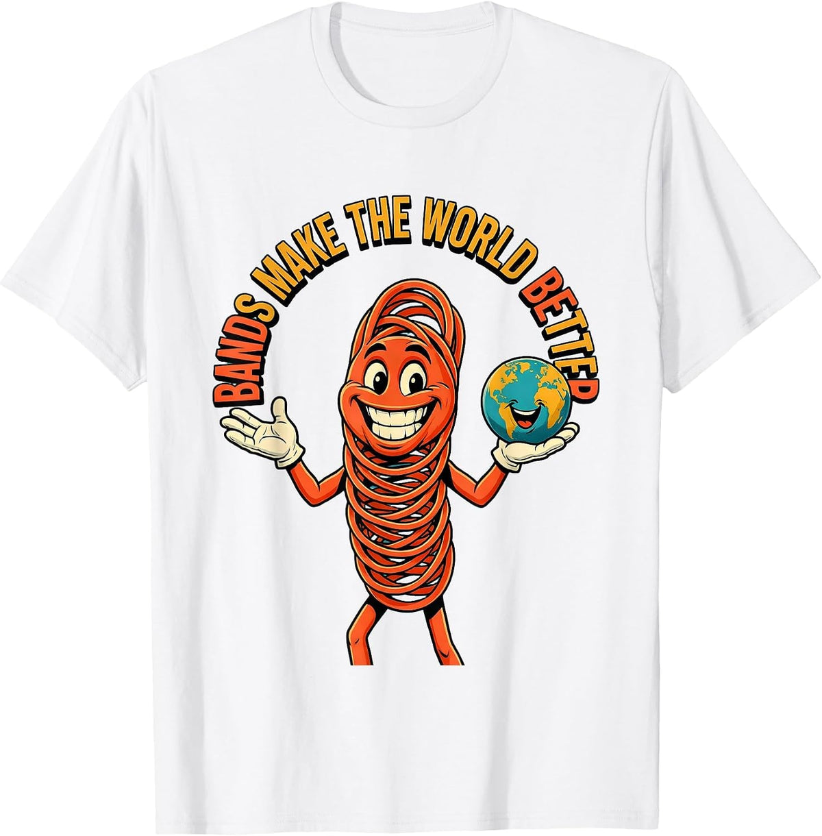 Men's Bands Make The World Better Music Lover Design T-Shirt - White