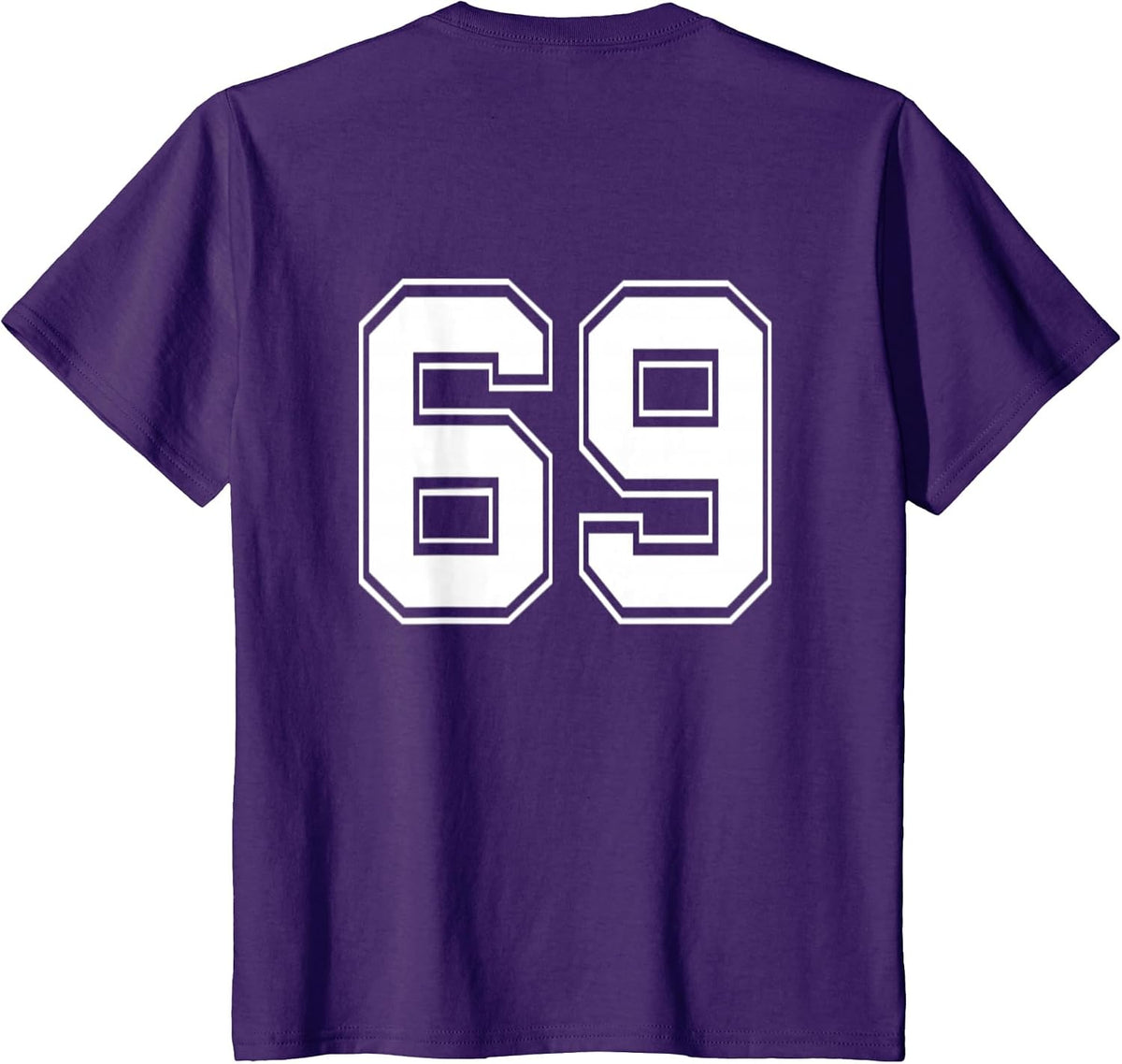 Number 69 Football Baseball Soccer Jersey Uniform T Shirt T-Shirt - Purple