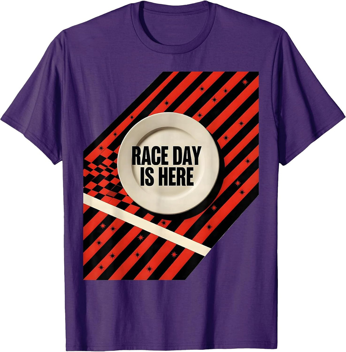 Men's Race Day Is Here Constructivist Poster Drag Racing Patriot T-Shirt - Purple